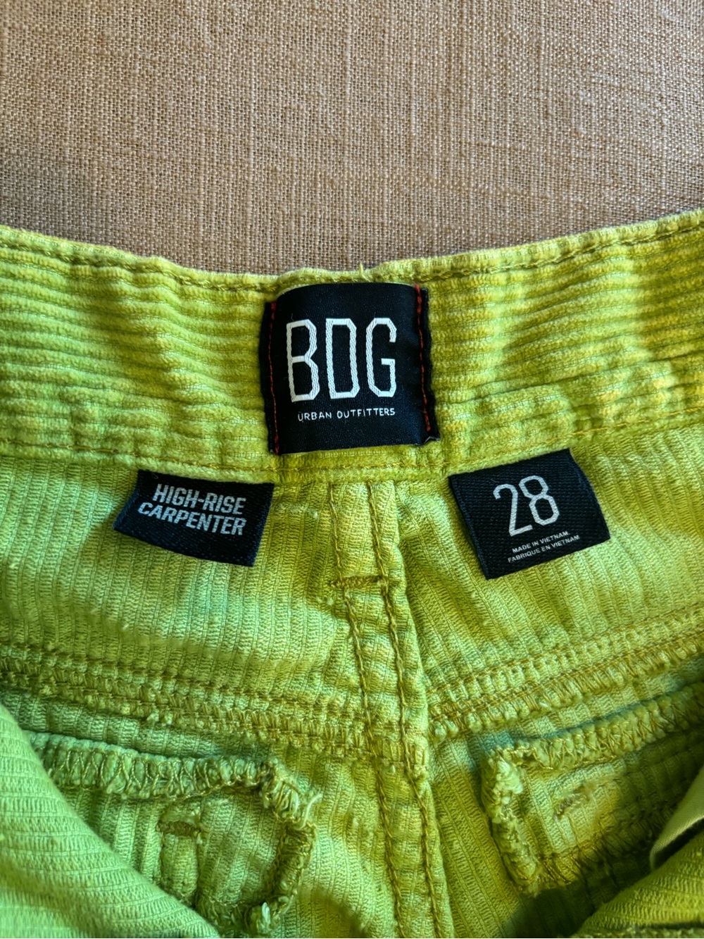Urban Outfitters | BDG Corduroy Cutoff Carpenter Shorts | Olive - Picture 8 of 12